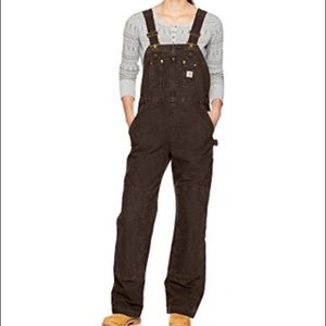 Womens Carhartt sandstone bib overalls small